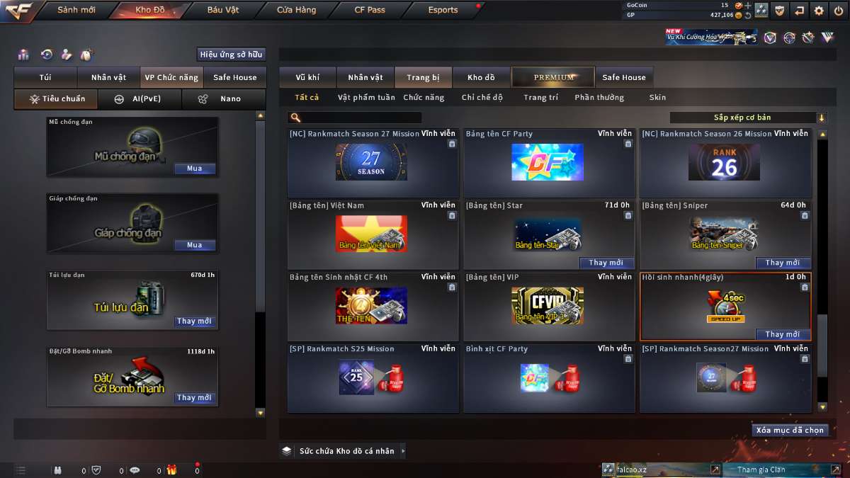 shop acc cf uy tin gia re